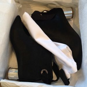 NIB Proenza Schuler Black fur booties sz 36.5